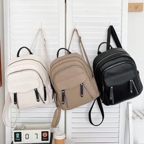 2021 Fashion Womens Backpack Pu Leather Anti-theft Schoolbag For Girls Leisure Large-capacity Travel Backpacks