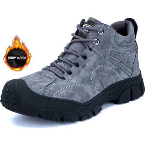 Winter Boot Mens Outdoor Waterproof Steel Toe Anti Smashing Safety Shoes Mens Light Puncture Proof Non-slip Work Shoes