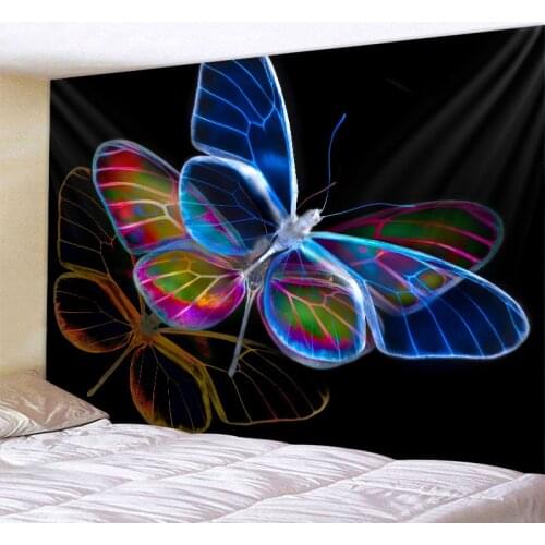Pattern butterfly dream background tapestry wall hanging home insect plant print sofa background bedside decorative painting