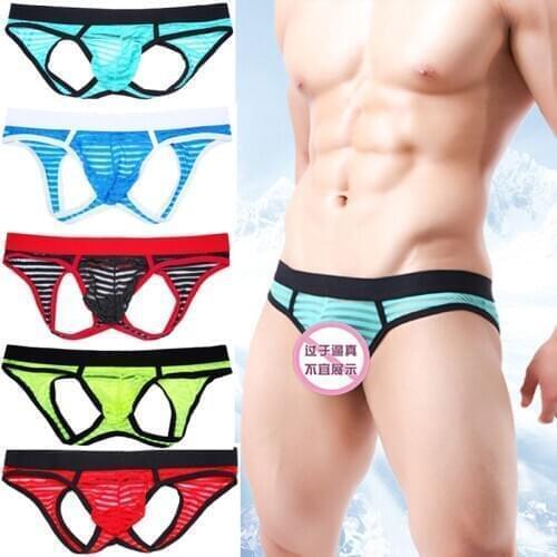 Men Underwear Men Jockstrap Soft Thin Underwear Sexy Gay Sissy Tanga Hombre Jockstrap Penise Bag Breathable Thin Men Underwear