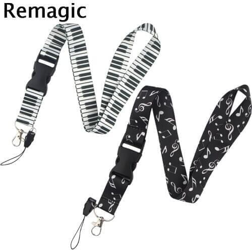 Piano notes Chinese style Neck keychain necklace webbings ribbons Cartoon Neck Strap Lanyard ID badge holder Keychain Lanyards