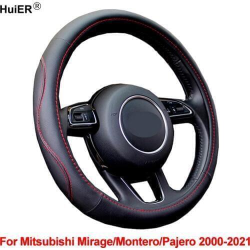 Car Steering Wheel Cover Wrap For Mitsubishi Mirage Montero Pajero 2000 -2021 37 38 CM M Size Braid on the Steering wheel Volant