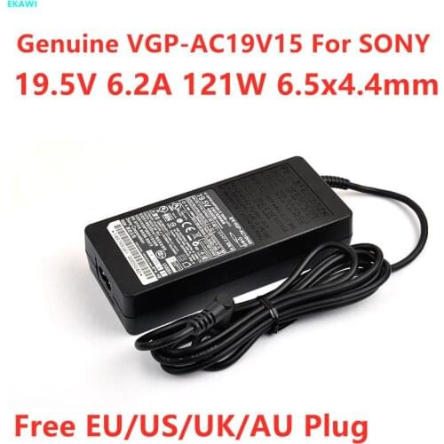 Genuine 19.5V 6.2A 121W VGP-AC19V15 AC Adapter For SONY VAIO VGP-AC19V45 VGP-AC19V46 VGN-AR38C KDL-42W670A Laptop Power Charger