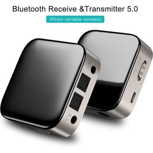 2-In-1 BT5.0 Transmitter Receiver SPDIF + 3.5mm Jack Wireless Audio Adapter BT Wireless Audio Transmitter Receiver