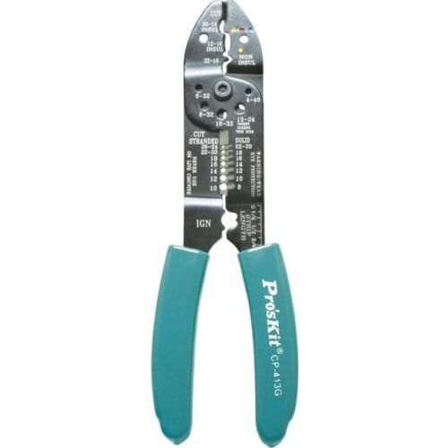 ProsKit CP-413G Heavy Duty Wire Strippers/Crimpers(8.5") Cuts and strips solid or stranded wire Multi-function pliers