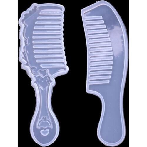 2 Shapes Comb 3D Transparent Epoxy Resin DIY Mold for DIY Comb Casting Silicone Mold Art Craft Making Handmade Comb Gift