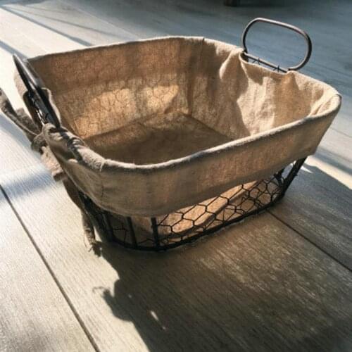 Hand Handle Wrought Iron Storage Basket City Shopping Basket Fruit Flower Basket Bread Basket Picnic Basket