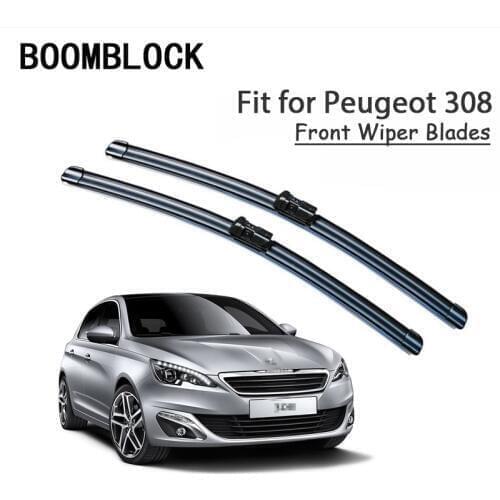 BOOMBLOCK 2PCS High Quality Front Windshield Wiper Blades For Peugeot 308 T7 T9 CC SW 2018 2017 -2007 Accessories