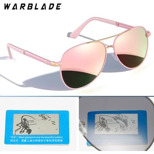 WarBLade Pilot Polaroid Sun Glasses UV400 Vintage Men Women Metal Frame Driving Polarized Sunglasses Round Pink Mirror Goggle