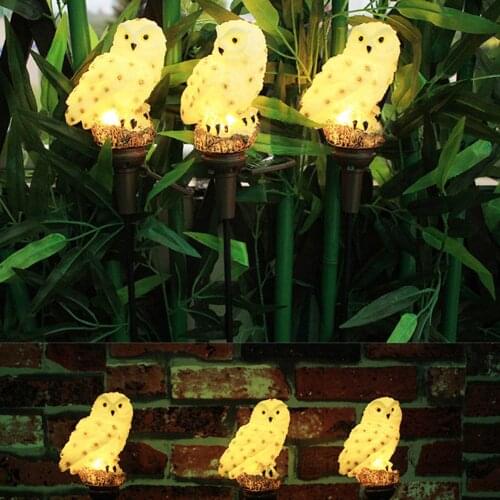 LED Solar Light Outdoor Garden Waterproof Simulation Owl Stake Lawn Light Exterior Owl Shape Solar Powered Lamp