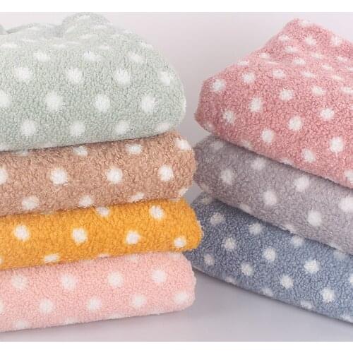 Teddy Cashmere Dot Print Velvet Plush Fabric Soft Warm Doll Pet Clothes Glove Lining Thickened Lamb Wool Fabric Diy Sewing