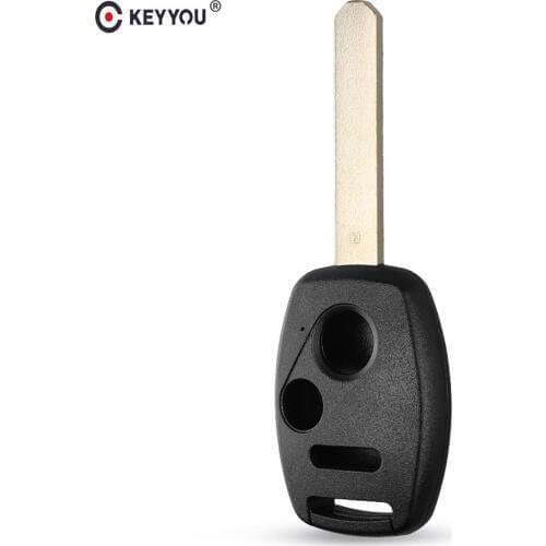 KEYYOU Replacement Remote Key Fob Case Shell 2+1 3 Buttons for Honda Accord Jazz FRV Black Free Shipping
