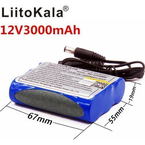 Liitokala 12v 3000 mAh Rechargeable Li-ion Battery Charger C Mara CCTV does not include Charger 1A