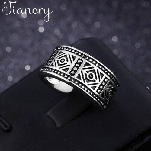 JIANERY Boho Style Silver Color Geometric Rings For Women Lady Girls Opening Rings Party Gifts Anillos 2019