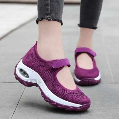 2020 New Air Cushion Flat Shoes Women Mesh Sneakers Breathable Women Shoes Increase Ladies Casual Shoes Zapatos De Mujer 35-42