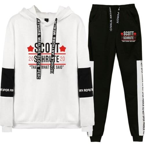 The Office TV Show Dunder Mifflin Tracksuit Two Piece Set Women/Mens Long Sleeve Hoodies+Sweatpants jogger pants spring?Clothes