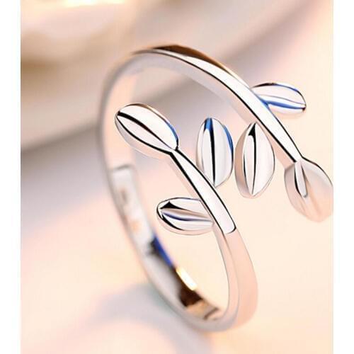 2020 New 100% 925 Sterling Silver Fashion Women Cute Branch Rings Size 5 6 7 Wonderful Gift For Girls Teen Lady DS555
