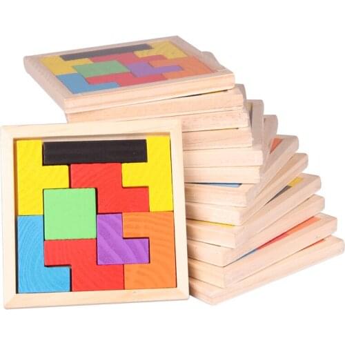 1 Set Multicolor Tangram Brain-Teaser Geometry Cognitive Tetris Blocks Magination Intellectual Educational Baby Kids Toys
