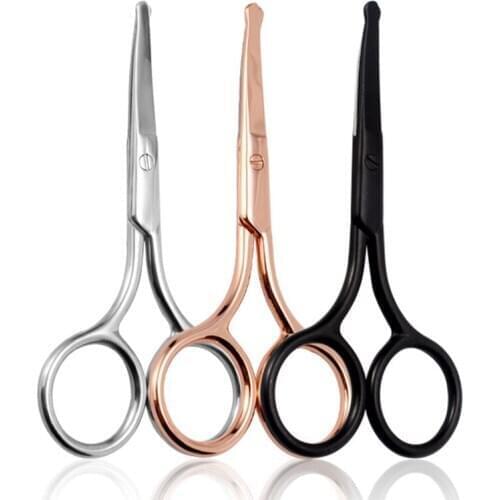 1Pc Stainless Steel Eyebrow Scissor Eyebrow Trimmer Eyebrow Eyelashes Nose Hair Scissor Manicure Scissors Cutter Nail Tools