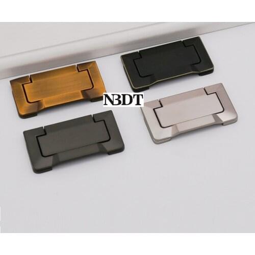 10Pcs Zinc Alloy Face-mounted Cabinet Door Pull Flap Ring Wardrobe Closet Drawer Furniture Cabinet Antique Bronze Brushed