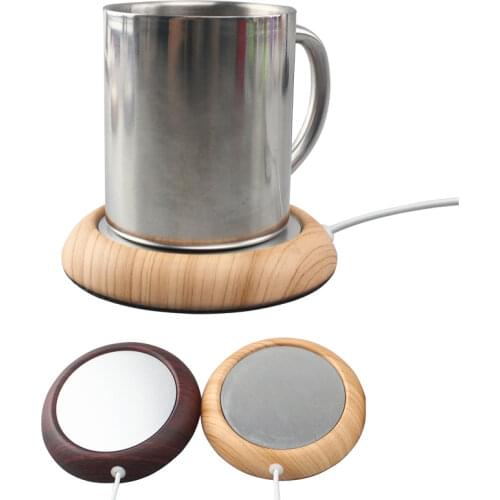 3 Colors USB Wood Grain Cup Warmer Heat Beverage Mug Mat Keep Drink Warm Heater Mugs Coaster