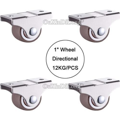 New Arrival 4PCS 1'' Directional Wheels Castors Rubber Super Mute Trolley Furniture Casters