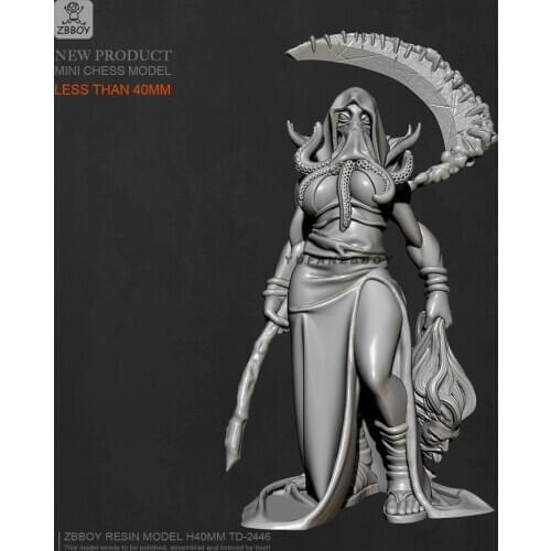 40MM Resin model kits Octopus woman self-assembled TD-2446