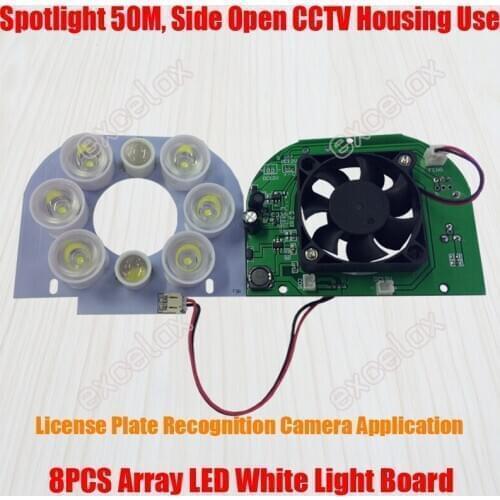 5PCS/Lot LPR Camera 8x LED Array White Light 50m Spotlight PCB Board Blower License Plate Number Recognition by Excelax