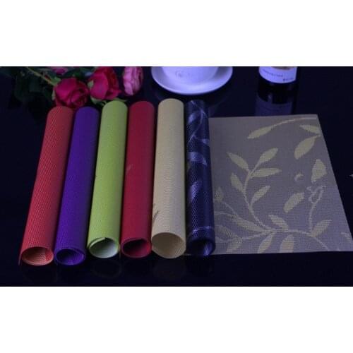 6pcs/lot Flower Designs PVC Quick-drying Placemats Insulation Mats Coasters Kitchen Dining Table Mat OK 1072