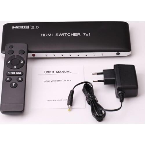 7x1 HDMI 2.0 Switch Switcher Audio Video Converter 7 in 1 out 3D 4K 60Hz for PS3 PS4 Computer PC DVD HD Players TV STB TO HDTV