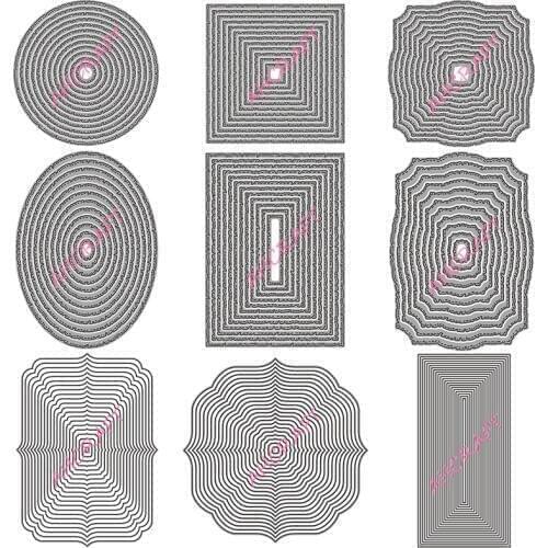 9pcs Basic border frame Metal Cutting Dies for diy Scrapbooking Photo Album Decorative Embossing PaperCard Crafts Die 2020