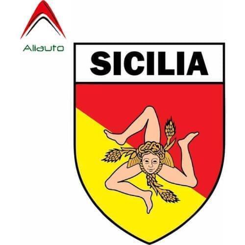 Aliauto Creative Car Sticker Sicilia Italy Reflective Vinyl Decal Cover Scratches for Honda Civic Mitsubishi Mazda 3 ,12cm*9cm