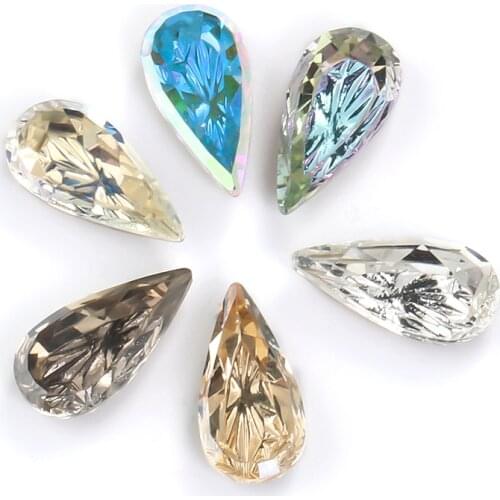 Astrobox Fancy 07x10mm 10x20mm Drop Relief Nail Art Crystal Loose Gem Beads Glue On Rhinestone DIY Nails Decoration Accessories