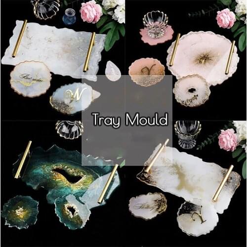 Big Plate UV Epoxy Resin Mold Fruit Disc Tea Tray Coaster DIY Clay Epoxy UV Resin Molds For Home Decoration Craft Art Supplies