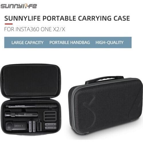 Sunnylife Carrying Case Handbag Storage Bag Bullet Time Selfie Stick Multi-functional Accessories for Insta360 ONE X2/X