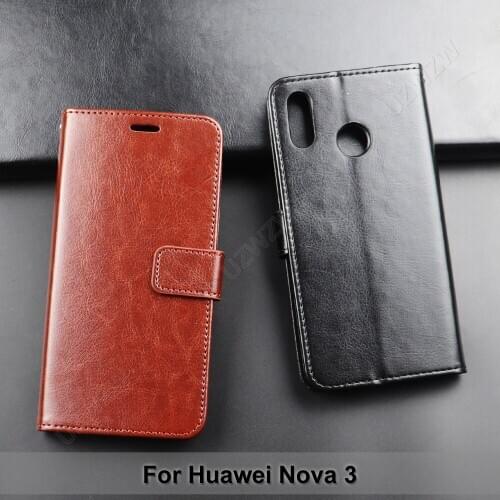 For Huawei Nova 3 Flip Wallet PU Leather Case Cover
