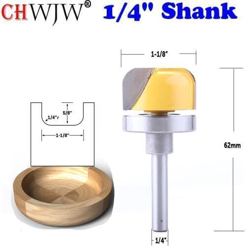 CHWJW 1PC 1/4" Shank 1-1/8" Diameter Bowl & Tray Template Router Bit