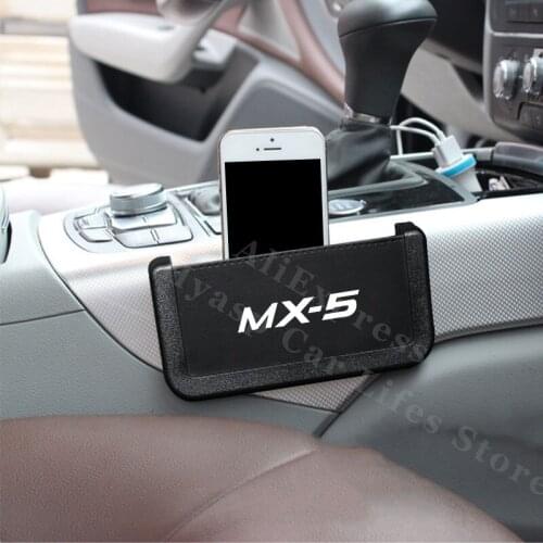 Car Seat Back Storage Box For Mazda MX-5 Auto Leather Small Things Storage Organizer Pouch Bag Car Interior Accessories