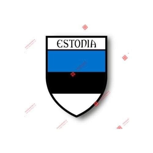 Interesting Stickers Decal Souvenir Vinyl Car Shield City Flag World Crest Estonia Car Decal Decoration Laptop