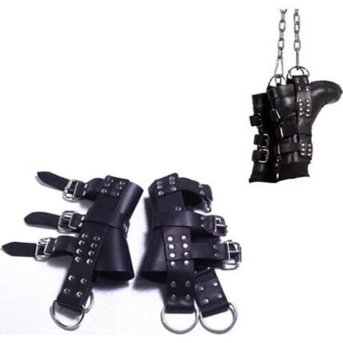 Leather Bdsm Bobdage Set Hang Foot Harness Fetisch Leather Restraints Adult Games Suspension Sm Toys Adult Sex Toys For Couples