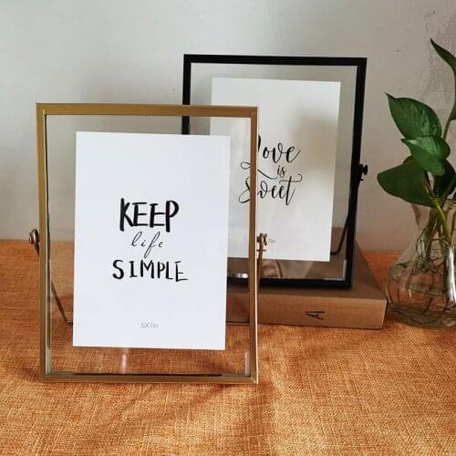 Metal Nordic Photo Frame Real Glass Painting Party Frame DIY Specimen Display Desktop Frame Baby Family Photo Decorative Frame