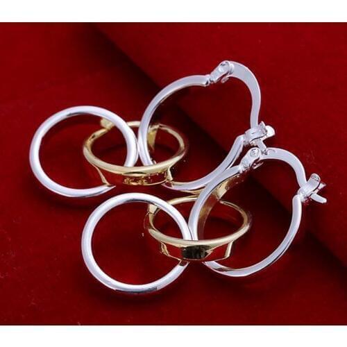 Fashion jewelry Earring For Women, Plated Earrings Triple Ring Earrings E141 /HDMMMKRI GOWIVAFL silver color