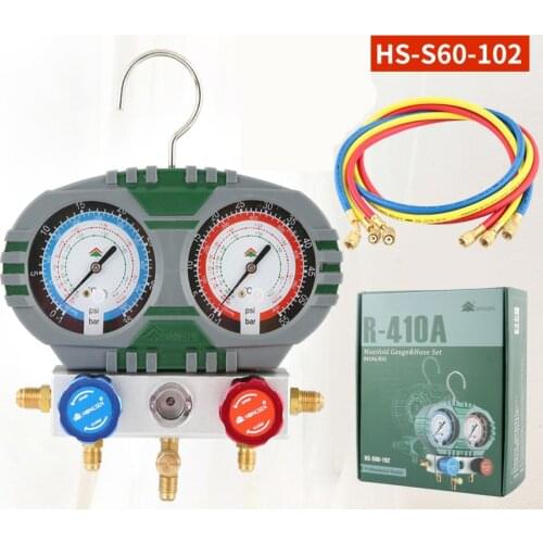 R410A/R32 Household air conditioner Refrigerant Manifold Gauge set With Hose And Hook fluoride table HS-S60-102-A