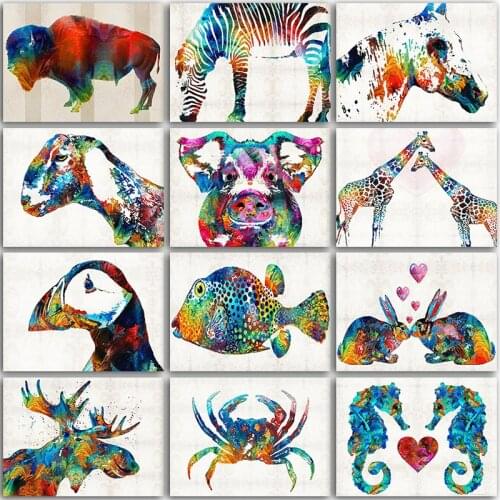 5D DIY Diamond painting set animals Cartoon fish rabbit Full Round Diamond mosaic Full Square Diamond embroidery Cross stitch