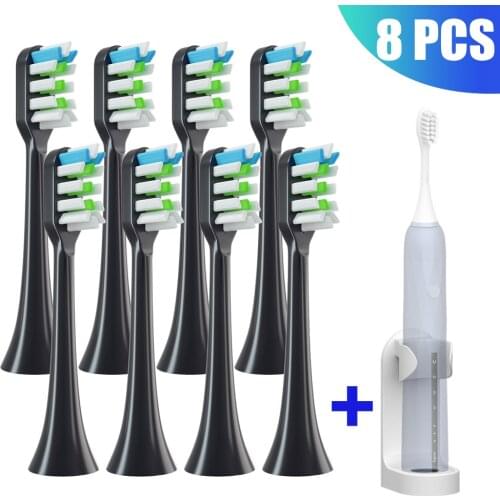 8 pcs For Xiaomi SOOCAS X3 SOOCARE Electric Toothbrush Heads Replacement Tooth Brush Head Nozzles With Teethbrush Holder Gift