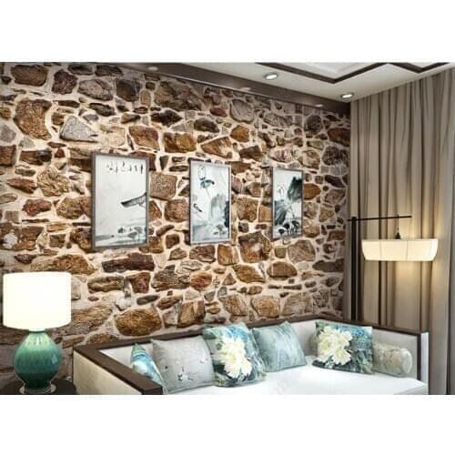 3D Wall Mural Wallpaper Brick Stone Background Wall Decor for Coffe Shop Restaurant Background Wallcovering for Walls 3 D Murals