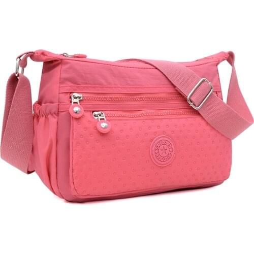 2021 New Womens Crossbody Bag Waterproof Nylon Wave point Shoulder Messenger Bags Casual Top-handle Ladies Handbag Travel Tote