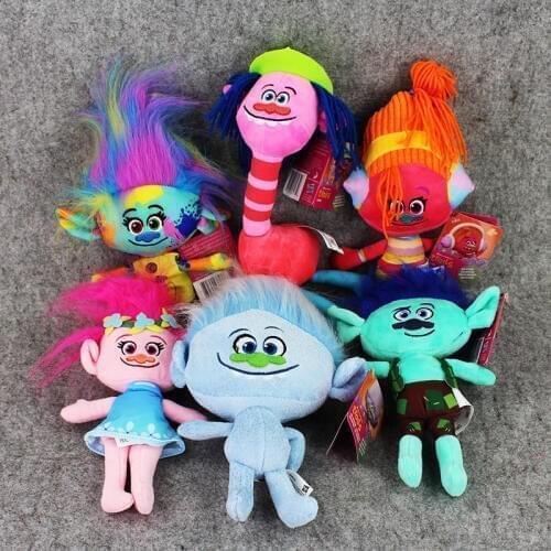 Newest 25cm Trolls Plush Toys Poppy Branch Stuffed Cartoon Dolls Trolls Christmas Gifts