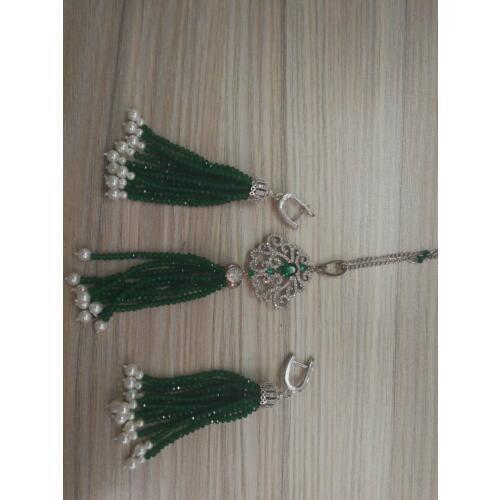 New Design Vintage Jewelry Crystal Freshwater Pearl Beads Strand Chain Pink Red Crystal Beads Tassel Long Necklace