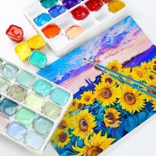 Maries Professional Gouache Paints 30ml Cold/Warm Color Jelly Cup Non-Toxic Gouache Watercolor Paint For Painting Artist